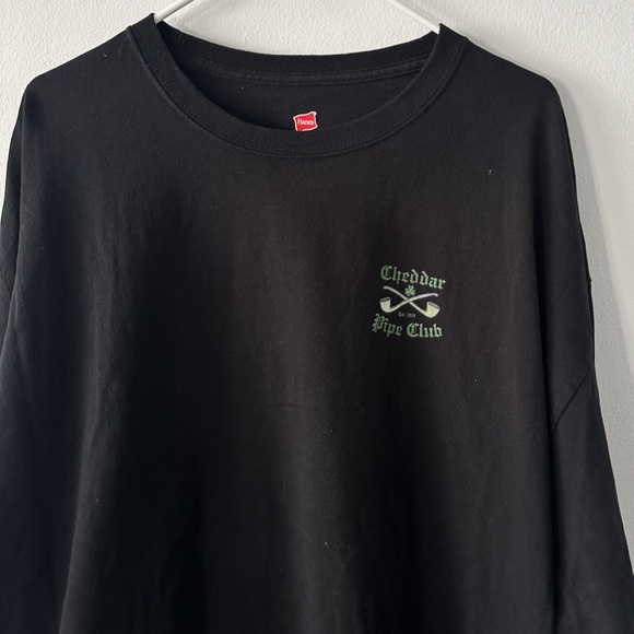 Hanes Cheddar Pipe Club Black Long Sleeve T-Shirt Size 3XL - Picture 2 of 6